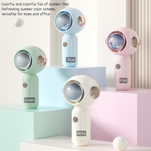 OEM Logo Custom Portable Wearable Mini USB Desk Handheld Fan Dual Blades 1200mAh Battery <b>Three</b> Levels Air Cooling Plastic - Product Image 1
