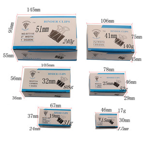 100 pièces Clips de reliure en métal multi-usages repliables avec boîte en PVC carré nickelage produit Shenzen - Product Image 5