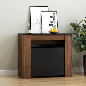 Multifunctional Extendable Modern Scandinavian Solid Wood Living Room Console <b>Table</b> with Storage - Product Image 3