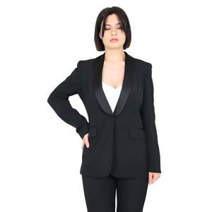 Women's Jacket Black Tuxedo Style <b>Blazer</b> Formal Wear - Product Image 1