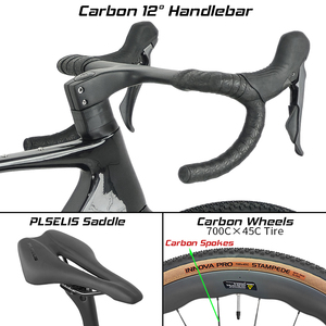 Vélo de gravier en fibre de carbone BXT 2026 T1000 avec jeu de roues en fibre de carbone 055 et rayons en carbone, compatible GRX RX820 1x12S/<span class=keywords><strong>Ultegra</strong></span> Di2 R8170 2*12S - Product Image 6