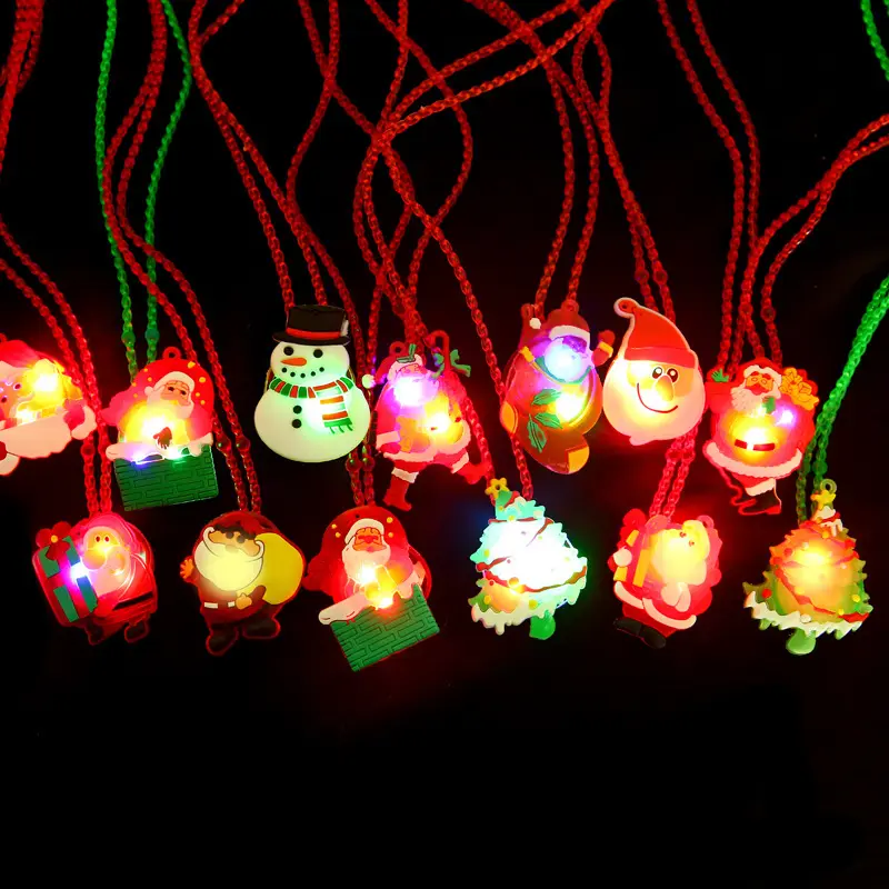 New Year Christmas Light Up Necklace Decoration Bracelets Led Children Gift Christmas Toys For Kids Girls 2022