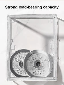 Boîte <span class=keywords><strong>de</strong></span> <span class=keywords><strong>rangement</strong></span> cosmétique en plastique transparente à 3 niveaux, grande capacité, à fixer au mur, anti-poussière, avec porte magnétique pour parfums et soins <span class=keywords><strong>de</strong></span> la peau - Product Image 3