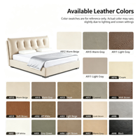 Cadre de lit king-size moderne en cuir véritable, ensemble de meubles de chambre à coucher, lit king-size de luxe, lit moderne et élégant, meubles de chambre à coucher