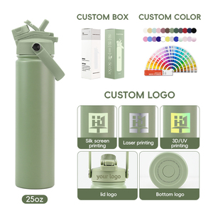 Garrafa Esportiva Personalizada com Logo, Frasco Térmico Isolado de Dupla Parede, Copo de 18oz, 25oz, 24oz em Aço Inoxidável com Alça - Product Image 4