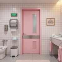 Portes de salle de bain intérieures en acier avec persiennes en verre et plaque de protection, design moderne de haute qualité pour toilettes