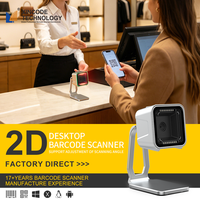 Escáner de Código de Barras de Escritorio Xincode, Inalámbrico, Lector de Códigos QR 2D, USB, para Supermercados, Punto de Venta, Lector de Precios, GT-8900G