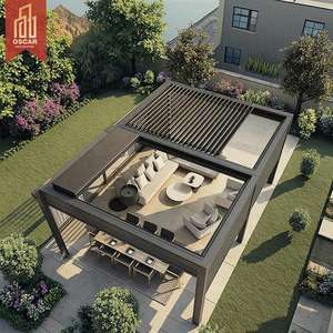 Pérgola Retráctil Automática Bioclimática para Patio Exterior <span class=keywords><strong>4X4</strong></span>, Toldo Impermeable para Jardín, Gazebo para Patio, Balcón, <span class=keywords><strong>Terraza</strong></span> - Product Image 1