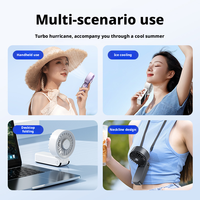 Ventilateur pliable rechargeable, mini turbine turbo, vent puissant à grande vitesse et chargement USB, silencieux
