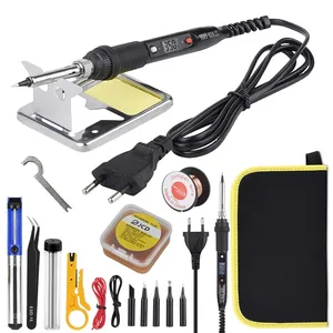 JCD 908S-N-20 110V/220V 80W Soldering Iron Tool Bag Solder Set Welder with Soldering Tips Solder Flux Tweezers