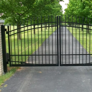 Porte principale en métal moderne et personnalisée pour allée, usage domestique, décoration, treillis pour maison, jardin, ferme, protection de la vie privée, sécurité - Product Image 1