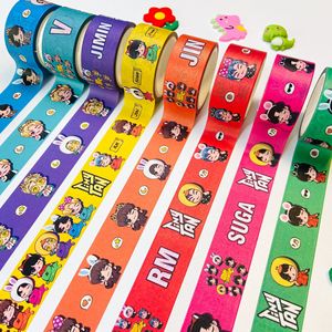 Cintas Adhesivas con Estampado de Personajes de Dibujos Animados <span class=keywords><strong>TinyTAN</strong></span>, Cintas Washi Fáciles de Rasgar, Pegatinas para Diario, Pegatinas Decorativas Hechas a Mano para Agendas - Product Image 2
