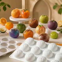 12-cellige oranje fruitvormige onregelmatige vorm mousse cake siliconen gelvorm Franse gebakjes DIY press-and-shake gipsachtige ovenvorm