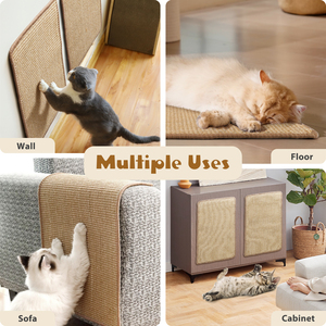 Nobleza 2 pezzi gatto graffiante tappeto naturale Sisal con corda lettiera protettiva per cani e gatti - Product Image 3