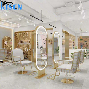 Kisen <span class=keywords><strong>di</strong></span> alta qualità <span class=keywords><strong>di</strong></span> grandi dimensioni a figura intera mobili per <span class=keywords><strong>parrucchieri</strong></span> <span class=keywords><strong>parrucchieri</strong></span> a parete fanno specchio per salone <span class=keywords><strong>di</strong></span> bellezza guidato - Product Image 3