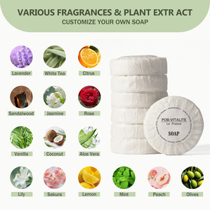 Savons jetables économiques conformes RoHS, personnalisables 15g/20g/25g/30g, savon d'hôtel en gros, savon de voyage, articles de toilette de base pour hôtels - Product Image 3