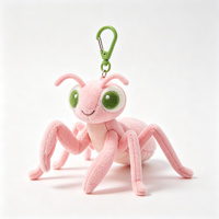 Porte-clés en peluche mignon en forme d'insecte : araignée, manta, papillon, abeille, coccinelle, libellule – Pendentif de sac en peluche, cadeau