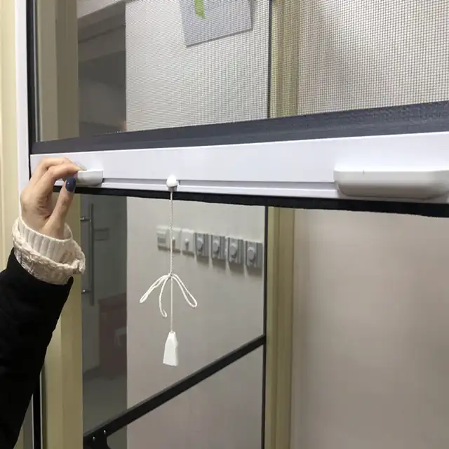 Mosquitera enrollable para insectos, ventana enrollable de fibra de vidrio