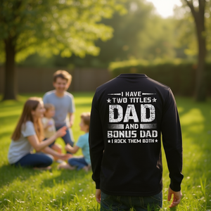 T-shirt a maniche lunghe da uomo Bonus Dad, regalo per la festa del papà per il papà di nozze - Product Image 3