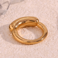 Bague tendance minimaliste créative à forme géométrique pour femmes, en acier inoxydable imperméable, bijoux de qualité supérieure, cadeaux