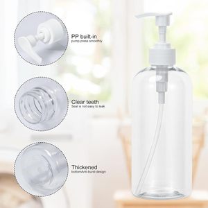 Contenants cosmétiques vides en PET blancs de 100 ml à 500 ml pour gel douche, shampoing et masque facial avec bouchon à vis - Product Image 3