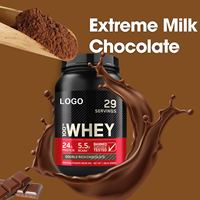 Poudre de protéines de lactosérum au chocolat de haute qualité pour la croissance musculaire, marque privée OEM, nutrition sportive pour adultes, 24g de protéines