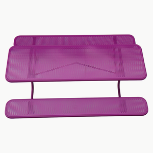 Mobili per esterni commerciali lungo semplice in acciaio campeggio tavolo da Picnic <span class=keywords><strong>ristorante</strong></span> esterno parco tavolo da pranzo in metallo impermeabile panca - Product Image 2