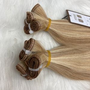 Extensions de cheveux humains de luxe en gros, trame plate, 100% vierges blondes Remy, sans couture, double épaisseur - Product Image 3