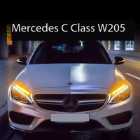 Phares de remplacement LED pour Mercedes-Benz Classe C W205 2014-2018 C260 C300 DRL H7 Bi Xénon avec clignotants – Amélioration des phares avant