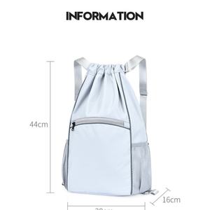 Sac à dos à cordon de grande capacité, personnalisé, imprimé, en tissu polyester recyclé, doublure de rangement, pliable, en nylon Oxford - Product Image 2