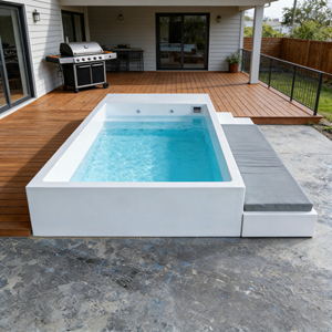 Piscine familiale de jardin, spa, bain froid, baignoire en fibre de verre hors sol, chaises longues, résistant aux UV/à la corrosion, capacité personnalisée - Product Image 3