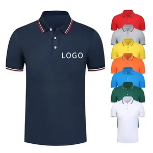 Custom Logo Borduurwerk Print Effen Golf Poloshirts Effen Mode Katoenen Korte Mouwen Heren Kleding Oversized Poloshirts