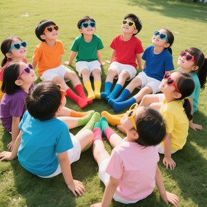 Children's Custom Colorful T-Shirts Round Neck Short Sleeve With Logo Printing For Kindergarten Class Uniforms Team Building - Product Image 4