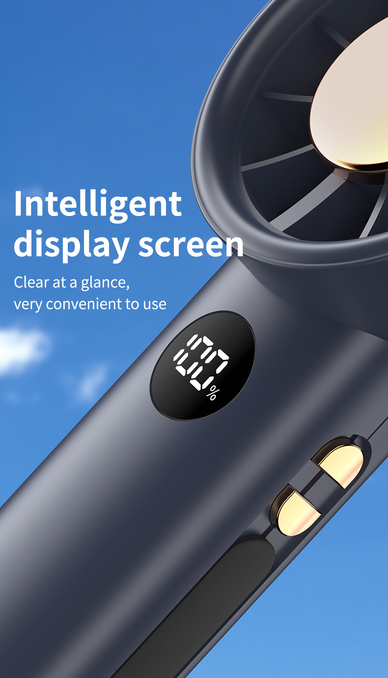 Classic Five Industrial Fan White Mini Handheld Fan Rechargeable