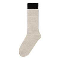 Nouvelles chaussettes mi-mollet en coton pour femme, style automne/hiver 2025, à bord double côtelé, patchwork color-block, tricotées sans couture