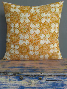 100% Cotton <strong>Mustard</strong> Yellow Floral Block Print Pillow <strong>Cover</strong>, Premium Handmade <strong>Cushion</strong> <strong>Cover</strong> for Sofa Bedroom Decor - Product Image 5