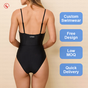 Traje de Baño de Una Pieza con Logotipo Personalizado, Diseño con Cuello Descubierto, Ajuste Ceñido, Secado Rápido, Spandex y Poliéster - Product Image 2