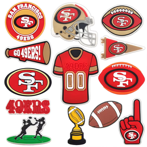 American Hot Football Team <span class=keywords><strong>San</strong></span> Francisco 49ers Style charm Shoe decorazione scarpe charm per regalo fai da te - Product Image 1