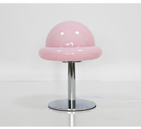 Lampe de table en verre en forme de champignon, minimaliste, idéale pour Instagram, lumière d'ambiance nocturne, décoration de chambre et de salon, cadeau girly