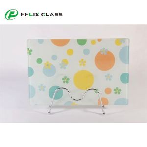 Planche à découper rectangulaire en verre trempé 30x40cm avec impression par transfert thermique personnalisable pour usage industriel, hôtelier, durable, décoration intérieure - Product Image 6