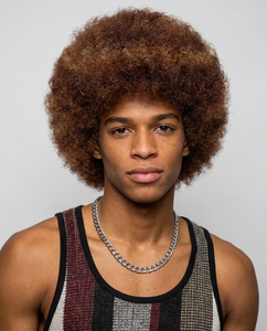 Perruque <span class=keywords><strong>Afro</strong></span> Courte Bouclée pour <span class=keywords><strong>Homme</strong></span>, Fibre Haute Température, Dentelle Transparente Réglable, Sans Colle, Perruque en Maille à Boutons pour l'Europe et l'Amérique - Product Image 3