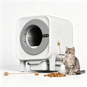 Deodorizing Automatic <b>Cat</b> Toilet Distributeur Automatique Rectangular ABS Plastic Easy Clean Low Noise Multi Functional Design - Product Image 1