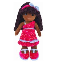 Poupée en tissu noire africaine américaine mignonne personnalisée pour enfants, jouet en peluche doux et tendance, poupée noire en peluche