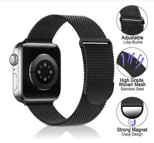 Ремешок для часов из нержавеющей стали с регулируемой миланской сеткой для Apple Watch Series 11/10/46 мм/42 мм Ultra <span class=keywords><strong>3</strong></span>/<span class=keywords><strong>2</strong></span>/49 мм с магнитной застежкой - Product Image 2