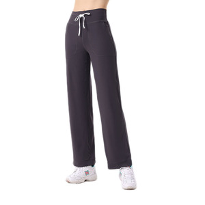 Custom Sports Joggers Logo French Terry Workout Gym Loose Fitting Pantalones <span class=keywords><strong>de</strong></span> chándal <span class=keywords><strong>de</strong></span> pierna ancha Calidad Casual Training Set <span class=keywords><strong>para</strong></span> <span class=keywords><strong>mujeres</strong></span> - Product Image 5