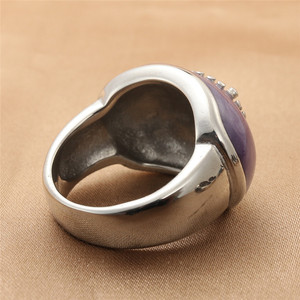 European American Style <b>Titanium</b> Steel Diamond <b>Ring</b> Retro Punk Multi Color Geometric Design Unisex Everyday Wear 290130 - Product Image 2