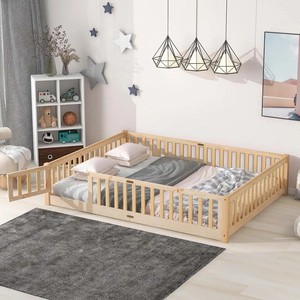 <span class=keywords><strong>Letto</strong></span> Montessoriano per <span class=keywords><strong>Bambini</strong></span> Struttura <span class=keywords><strong>Letto</strong></span> di Design in Legno per Bambino con Recinzione e Porta - Product Image 4
