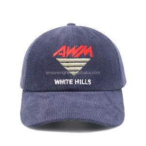 Gorra de Papá Personalizada con Logotipo Bordado en 3D de 6 Paneles, Gorra de Pana sin Estructura para Exteriores, Unisex - Product Image 1