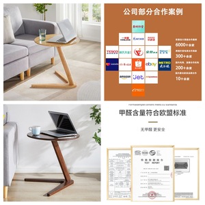 Mesa auxiliar redonda de madera maciza de estilo sencillo, diseño moderno para sala de estar, dormitorio, mesa de centro, construcción duradera - Product Image 5
