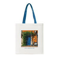 Sac fourre-tout en toile de coton personnalisé avec logo imprimé, multi-usages, pour femmes
